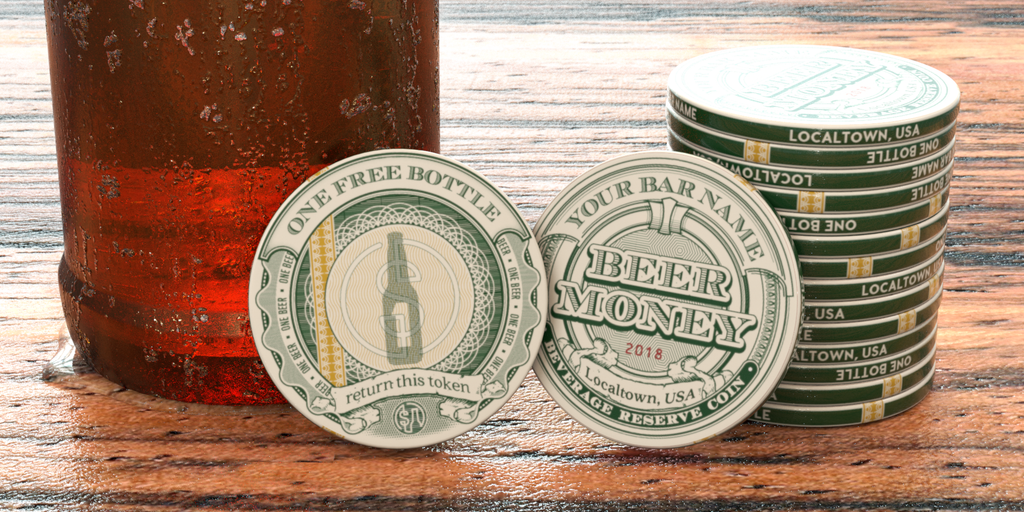 Paper-Currency-Style Pub Coins - Semi-Custom - 43mm